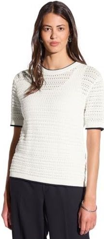 Street One - Dames Trui - Wit - Katoen - Korte Mouwen