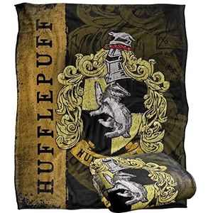 LOGOVISION Harry Potter deken, 127 x 152 cm Harry Potter House Crest Huffelpuf Silky Touch Super Zachte Gooi Deken