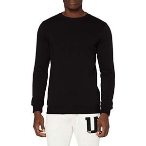 Urban Classics Heren sweater van biologisch katoen Organic Basic Crew sweatshirt, pullover voor mannen in vele kleuren, maten S - 5XL, zwart, XXL