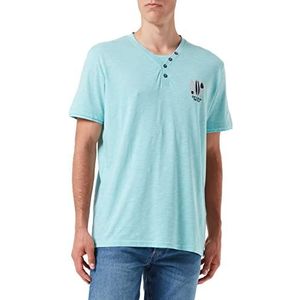 TOM TAILOR Uomini Serafino T-shirt met print 1031578, 29800 - Mint Haze Grindle, XXS