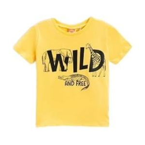 KOTON Bedrukt T-shirt met korte mouwen katoen, geel (171), maat: 9-12 maanden Klein kind, geel (171), Size: 9/12 mesi