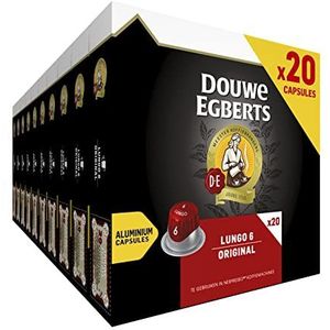 Douwe Egberts Koffiecups Lungo Original (200 Capsules - Geschikt voor Nespresso* Koffiemachines - Intensiteit 06/12 - Medium Roast Koffie - UTZ Gecertificeerd) - 10 x 20 Cups