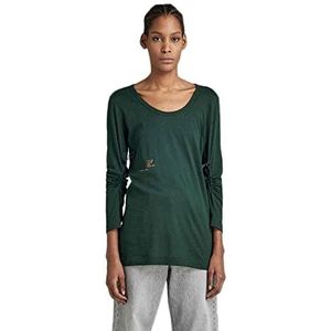 G-STAR RAW Dames Verstelbare mouw Slim ls T-Shirt, Groen (lauw C954-4287), L
