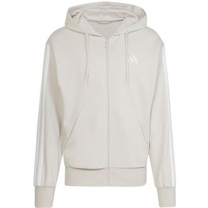 adidas - ESSENTIAL THREE STRIPES FRENCH TERRY FULLZIP HOODIE - wonder alumina/white