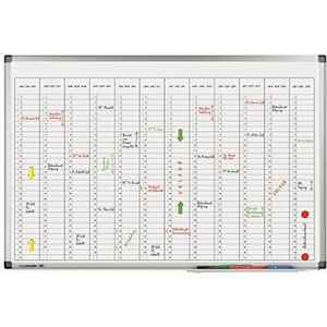 Legamaster 7-412000 Premium jaarplanner, uv-gehard whiteboard, verticaal jaaroverzicht, 90 x 60 cm,wit