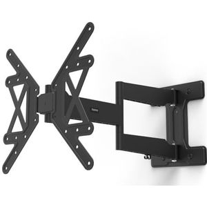 Hama TV muurbeugel draaibaar, kantelbaar, extra lange arm (tv-muurbeugel 32-65 inch, VESA 100x100 tot VESA 400x400, tot 50kg, ultra slim, uittrekbare houder, met fischer-pluggen) zwart