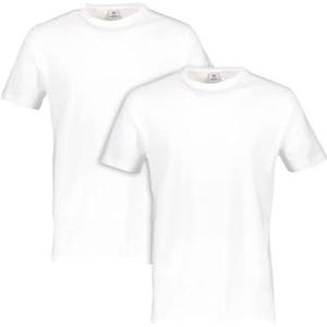 LERROS Heren dubbelpak ronde hals T-shirt, wit, S