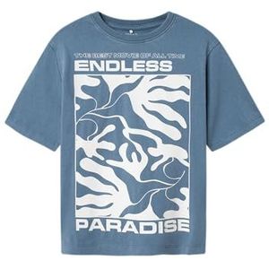 NAME IT Jongens Nkmjarvu Ss Nreg Top Box, Blue Mirage, 158-164