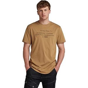 G-STAR RAW Heren Lash Text Graphic Relaxed T-shirt, Bruin (Fennel Zaad 336-C961), M