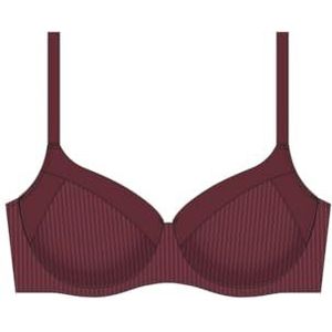 DORINA Carmen-Demi Carmen beha, licht gevoerd, gevormde cups, beugels, verstelbare bandjes, microvezel met verbrande strepen, rood, Rood, 75D