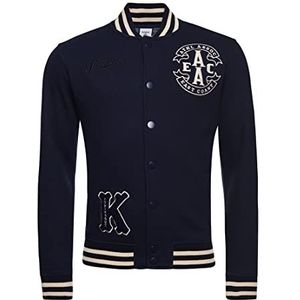 Superdry Collegiate Jersey Bomber Cardigan Sweater voor heren, Eclipse navy, L