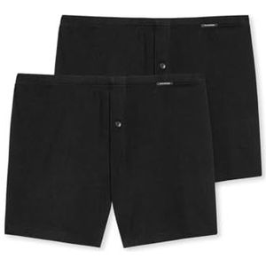 Schiesser Heren 2 stuks boxershorts katoen jersey zacht ondergoed, zwart_180930, 7, Zwart_180930, 7 NL