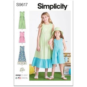 Simplicity SS9617K5 Kinder/Meisje Jurk K5 (7-8-10-12-14)