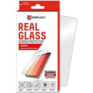Displex Real Glass voor Xiaomi Redmi Note 9S/9 Pro, montagesticker, high-tech anti-vingerafdrukcoating, case friendly