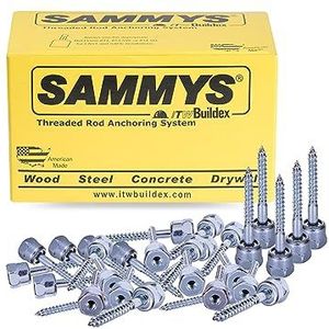 Everflow 8009925-25 GST 25-380 Verticale draadstanganker ontworpen voor hout, stalen zinkafwerking, 3/8 x 2-1/2 inch schroeflengte (25 stuks), 25 stuks