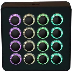 DJ Techtools Midi Fighter Spectra, hoogwaardige midi-controller voor DJ's (krachtige, officiële mappings, aanpasbare LED-kleurringen, nauwkeurige bediening, midi-controller), Zwart