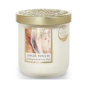 HEART & HOME - Geurkaars op basis van natuurlijke sojawas voor thuis - klein glas streling van de engel - brandduur 30 uur - cadeau, decoratie en geur voor thuis - glazen pot