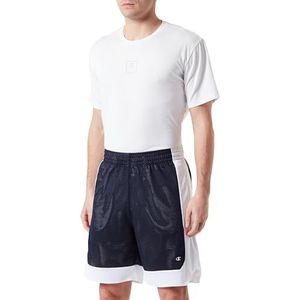 Champion Legacy Icons Pants - Soft Mesh Two-Tone Bermuda Shorts, Marineblauw/Wit, L Heren SS24, marineblauw/wit, L