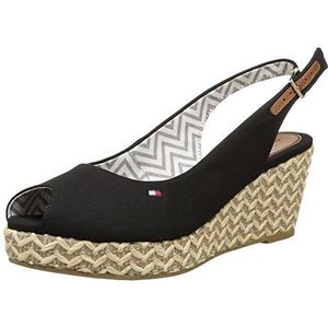 Tommy Hilfiger ELBA 17D Dames Slingback-sandalen met sleehak, Zwart 990, 36 EU