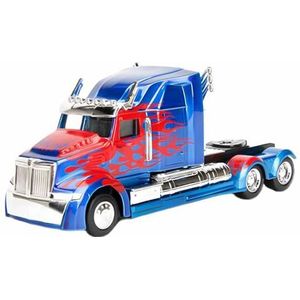 Jada Toys Transformers T5 Optimus Prime, Western Star 5700 Ex Phantom, speelgoedauto uit Die-cast, schaal 1:32, blauw/rood