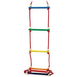 Hess Holzspielzeug 31108 - Houten touwladder met 6 sporten, handgemaakt, voor kinderen vanaf 3 jaar, ca. 28 x 200 x 3 cm, voor onbeperkt klimplezier in huis en tuin