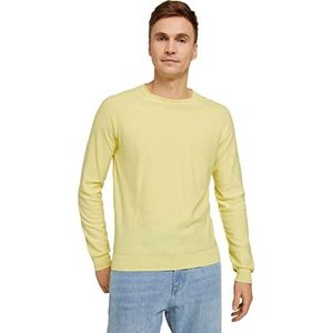 TOM TAILOR Uomini Basic gebreide trui 1029751, 18283 - Elfin Yellow, M