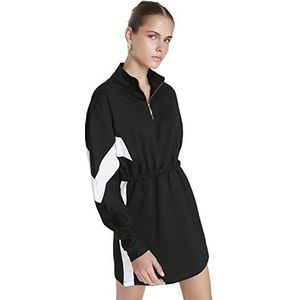 TRENDYOL Gebreide jurk voor dames, mini-A-lijn, regular fit, zwart, M