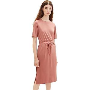 TOM TAILOR Basic T-shirtjurk voor dames met knoopdetail, 32224-fading Rose, 40