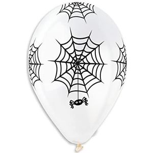 Zak met 25 ballonnen met Spiderweb-opdruk van natuurlatex premium kwaliteit G120 (Ø 33 cm)