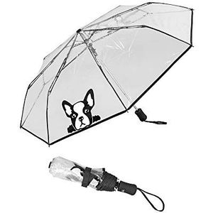Susino Parapluie pliant - automatisch transparant chique paraplu, 29 cm, (Chien)