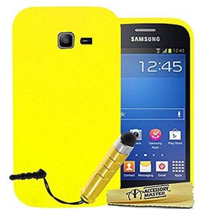 Accessory Master Siliconen GEL beschermhoes met stylus voor Samsung Galaxy Trend Lite S7390 geel