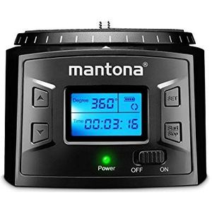 Mantona Turnaround 360 Advanced 3 Elektrische panorama-statiefkop, 360° eindeloze rotatie, programmeerbare draaibare kop voor timelapse, timelapse en zwenken, met camera, smartphone, actiecamera,