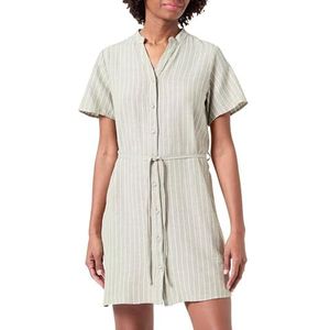 Viprisilla Gestreept S/S Short Shirt Dress, Oliegroen/Stripes: egret, 36