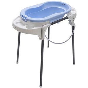 Rotho Babydesign 'TOP' Volledige badset, met babybadje, badstandaard, badinzet en afvoerslang, badstation, 0 - 12 maanden, lichtblauw, 21042028901