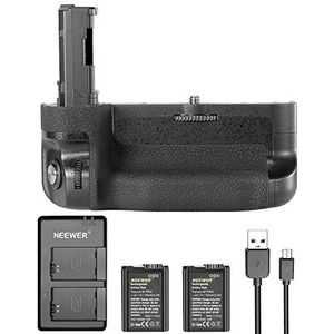 Neewer Verticale batterijgreep voor Sony VG-C2EM, compatibel met Sony A7 II A7S II en A7R II met 2 stuks 7,4 V 1100 mAh NP-FW50 lithium-ion batterijen en dubbele oplader