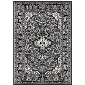 Nouristan Mirkan Orient tapijt, woonkamertapijt, oosters, laagpolig, vintage oosters tapijt voor eetkamer, woonkamer, slaapkamer, donkergrijs, 160 x 230 cm