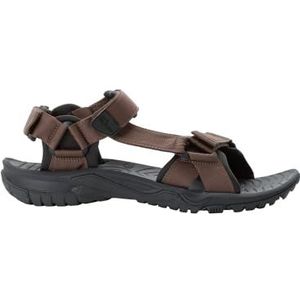 Jack Wolfskin Lakewood Ride Sandal M, lichte herensandalen voor wandeltochten en dagelijks gebruik, strandschoenen met gripvaste zool, onderhoudsvriendelijke badschoenen voor mannen, tabacco, 39.5 EU