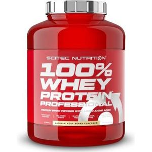 Scitec Nutrition 100% Whey Protein Professional - Verrijkt met extra aminozuren & spijsverteringsenzymen - Glutenvrij - Zonder palmolie, 2.35 kg, Vanille-Bessen