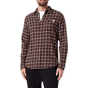 JACK&JONES Heren JOROWEN Flannel Slope Comfort Shirt LS Hemd, Seal Brown, M