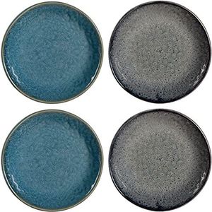 LEONARDO HOME Keramische borden MATERA 4 stuks gesorteerd 16,3 cm antraciet/blauw, 018381, keramiek