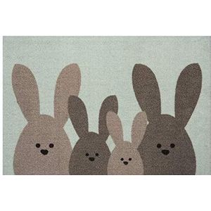 Deurmat Bunny Wasbaar 30°C - groen/bruin 40x60 cm