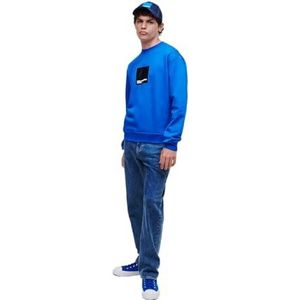 JEANS VAN KARL LAGERFELD VOOR HEREN, SWEATER MET NORMAAL LOGO, BLAUW, EXTRA KLEIN