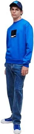 Karl Lagerfeld Jeans, Heren, Box Logo Sweat, Regular Fit, Blauw, L