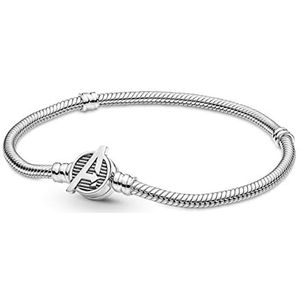 Pandora, Pandora Moments Marvel The Avengers Logo Clasp Snake Chain Bracelet, Size 16