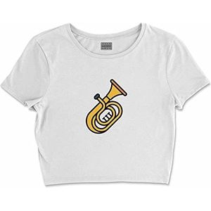 Bona Basics, Digitale print, basic T-shirt voor dames, 100% katoen, wit, casual, bovenstuk voor dames, maat: M, Wit