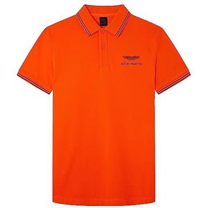 Hackett London Heren Amr getipt poloshirt, Vlam, XS