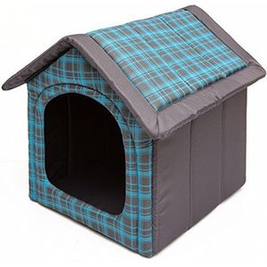 Hobbydog R3 BUDNKR16 Doghouse R3 52 x 46 cm Blue Grid, M, blauw, 1.10000000000000001 kg