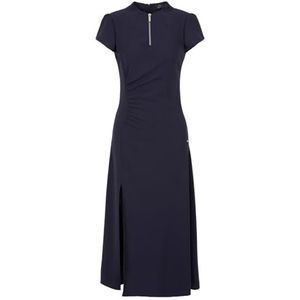 Armani Exchange Dames Midi Length Dress with Zipper Mock Nek, Blueberry Jelly, 8, Blueberry Jelly, L