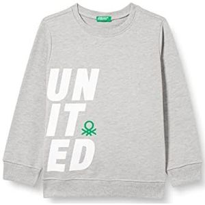United Colors of Benetton Sweatshirt met ronde hals, lange mouwen, voor kinderen en jongens, Grijs Melange 501, 140