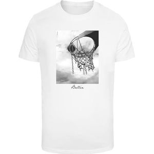 Mister Tee Heren T-shirt Ballin 2.0 Tee, print shirt met het thema basketbal, maten XS - XXL, wit, M